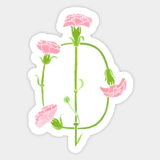 Watercolor Carnation Phi Symbol Sticker